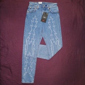 NWT Levi’s 501S Del Norte Embroidered Skinny Jeans